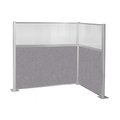 Versare Pre-Configured Hush Panel Cubicle (L Shape) 6' x 4' L-Build w/ Window Cloud Gray Fabric 1869808